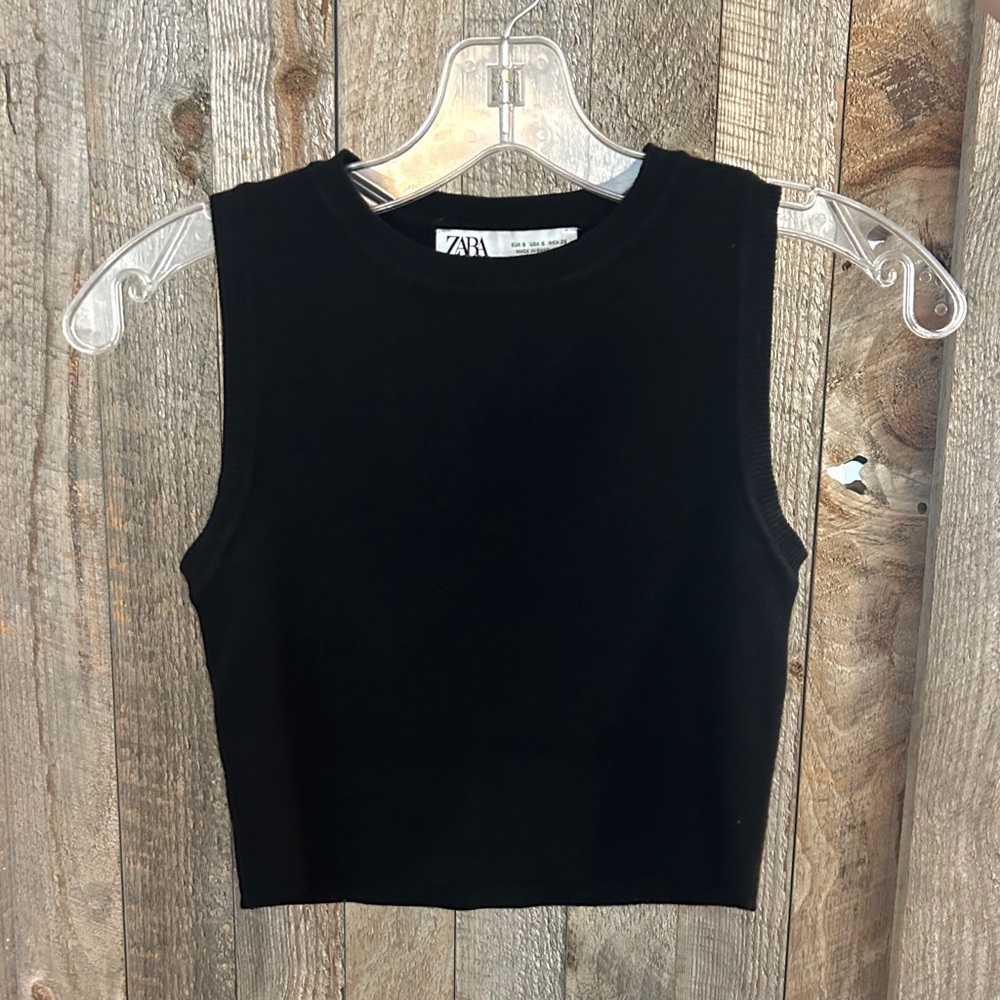 Zara Cropped High Neck Crop Top